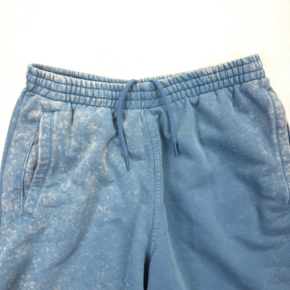 Adidas Originals Mens Blue Acid Wash Trefoil Sweat Shorts Relaxed Fit Size M - Picture 2 of 8